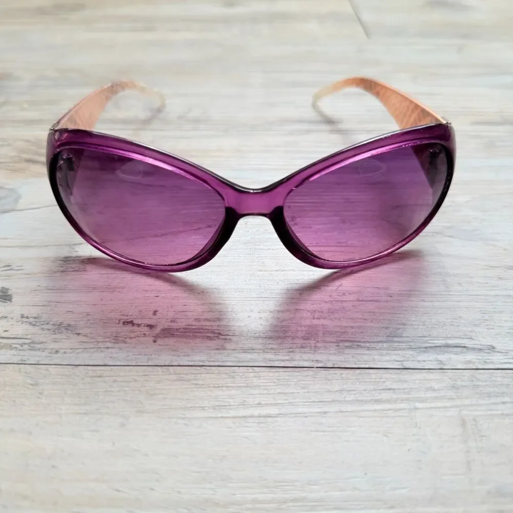 Foster Grant Y2K Sunglasses Purple Oversized Demure Retro Glam UV Protection